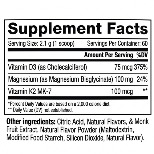 Magnesium & Vitamin D3 + K2 (For Growing Kids)