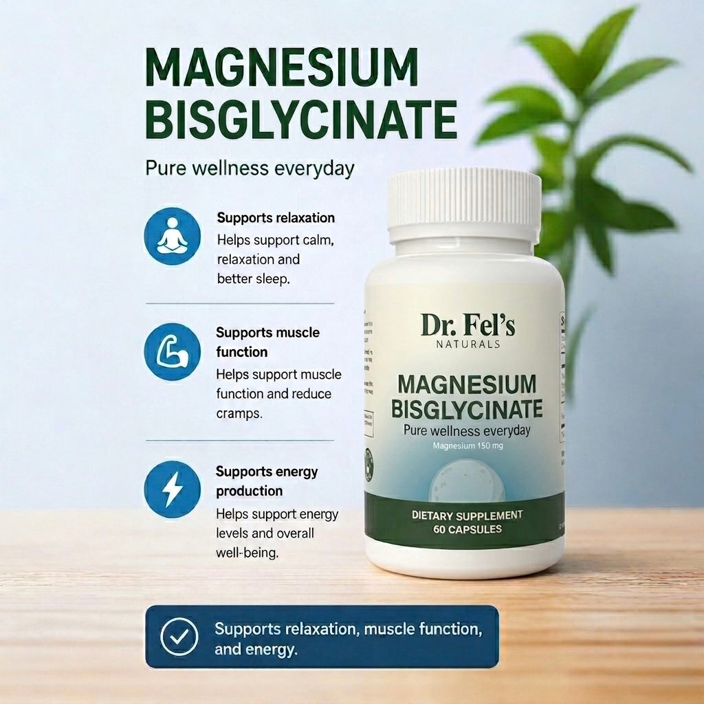 Magnesium Bisglycinate (150 mg, Chelated) + Acacia fibre (175 mg)