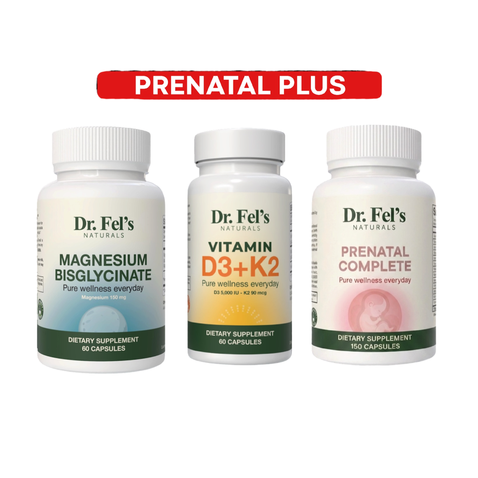 Vitamin D3 + K2 & Magnesium Bisglycinate & Prenatal Complete