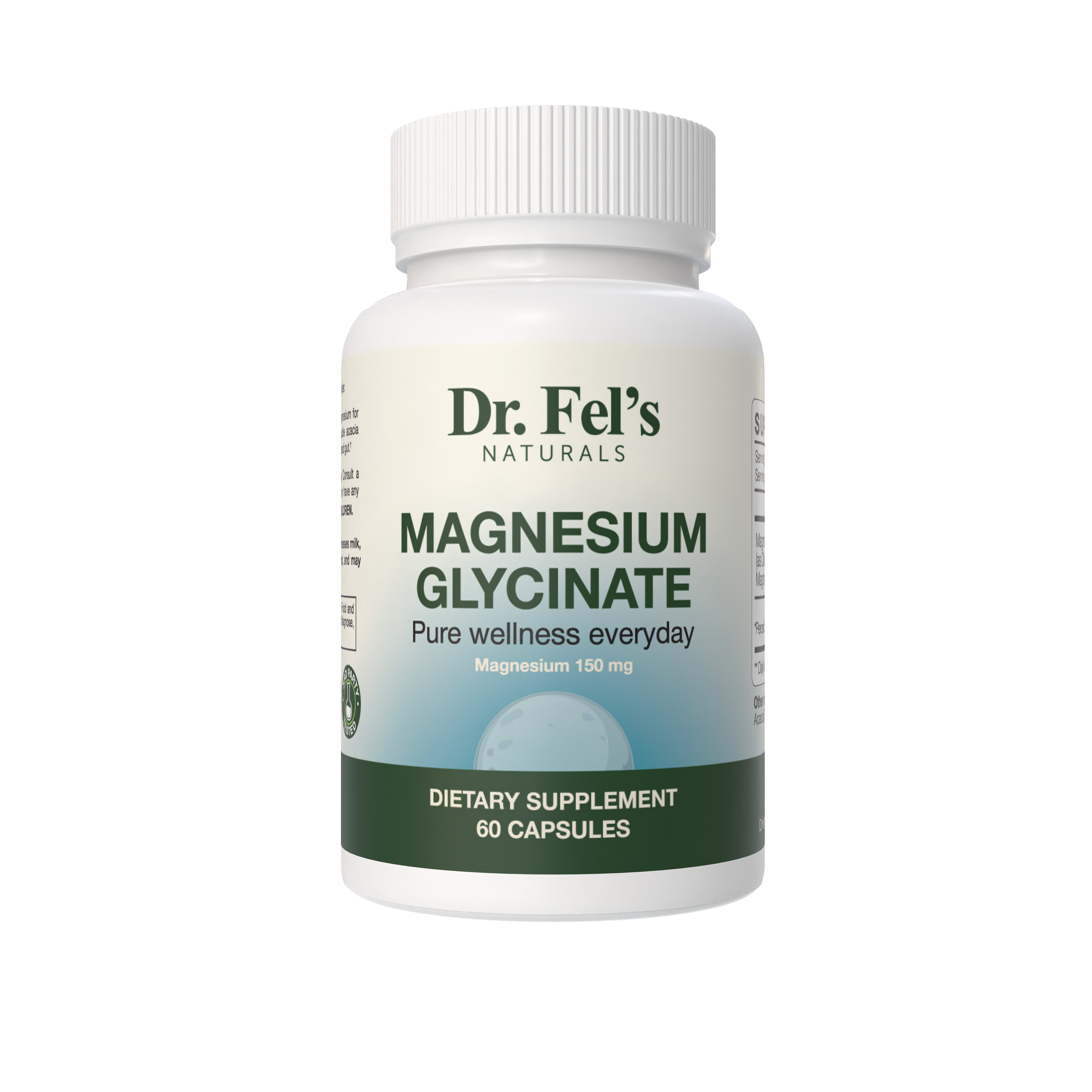 Magnesium Glycinate (150 mg, Chelated) + Acacia fibre (175 mg)