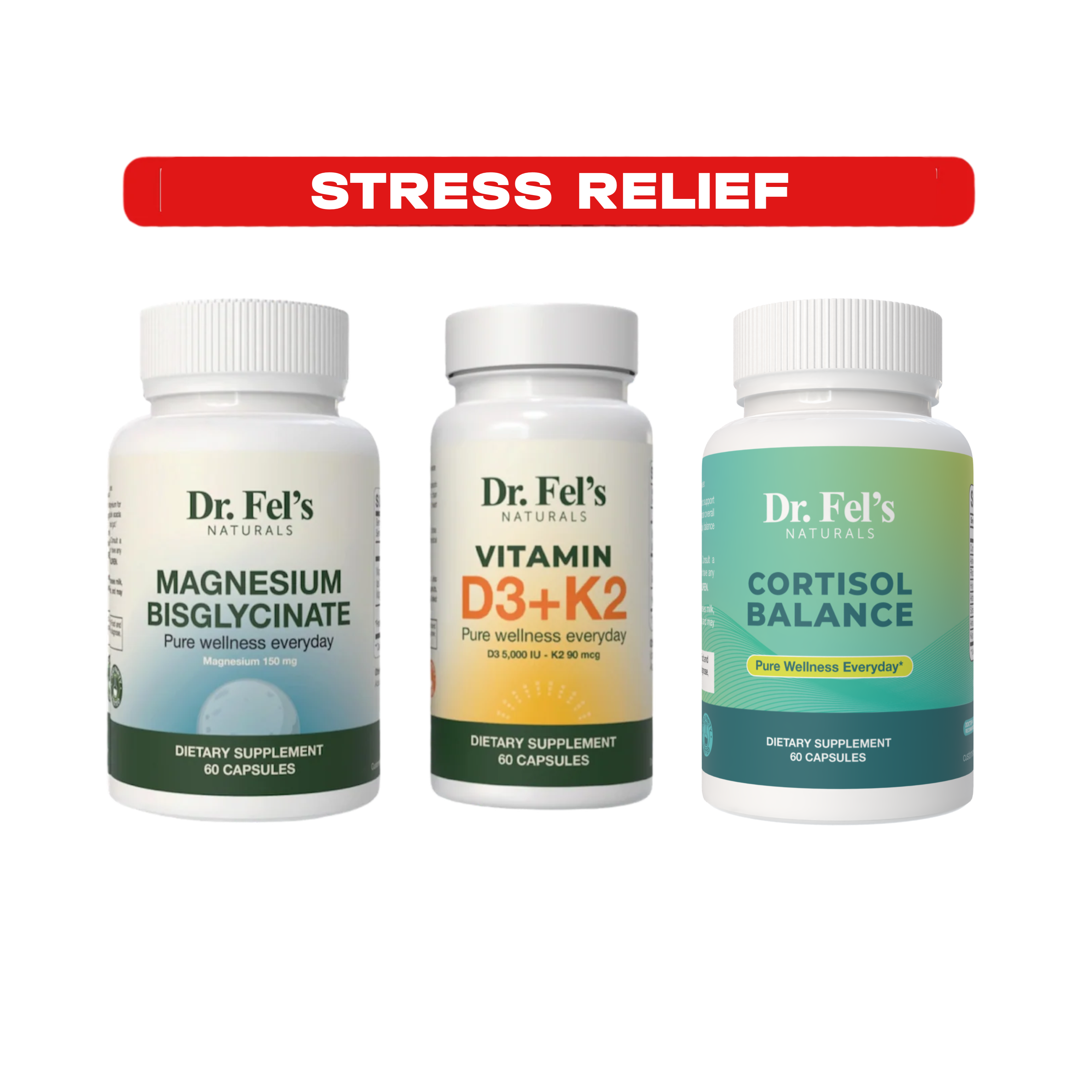 Magnesium Bisglycinate & Vitamin D3 + K2 & Cortisol Control