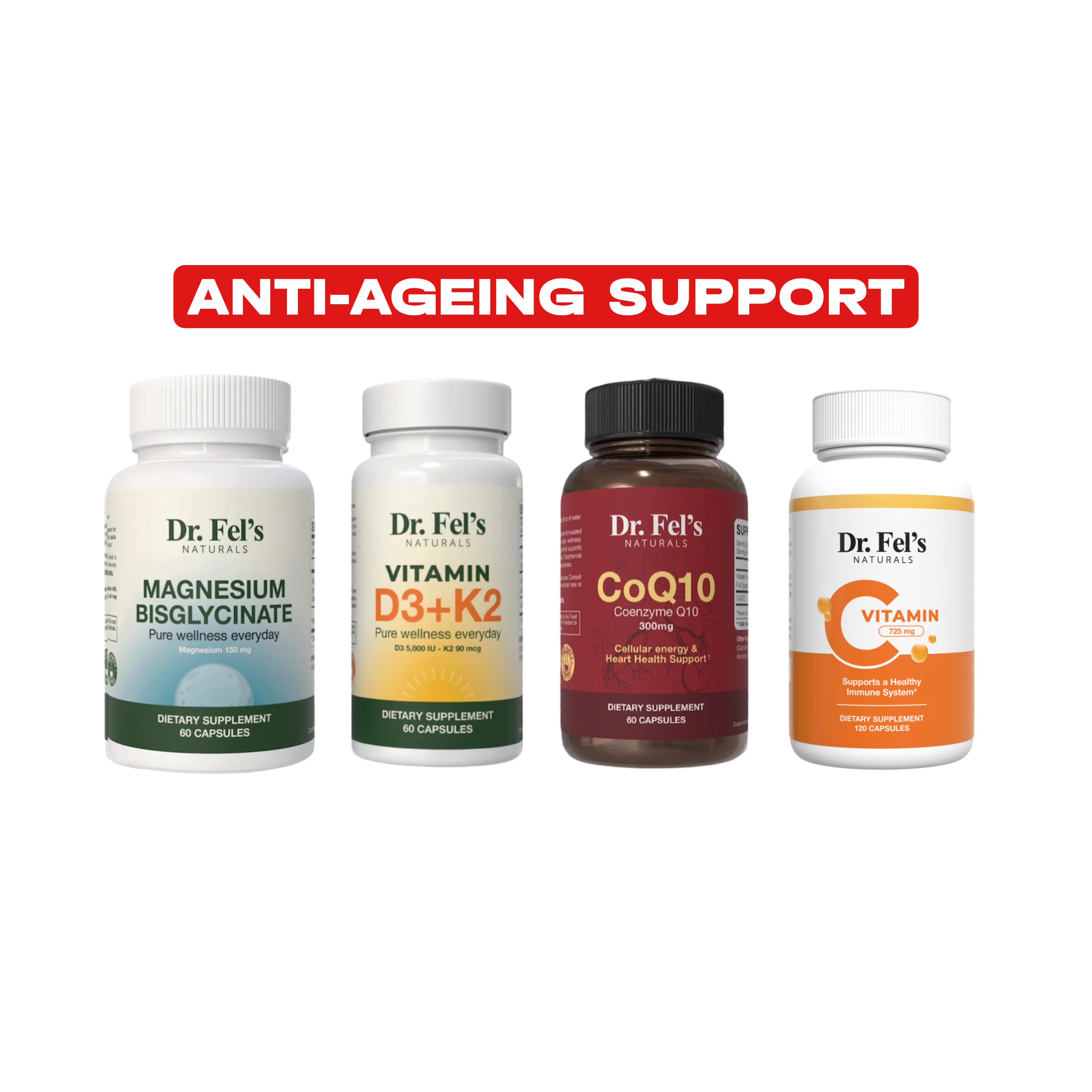 Magnesium Bisglycinate & Vitamin D3 + K2 & CoQ10 & Vitamin C