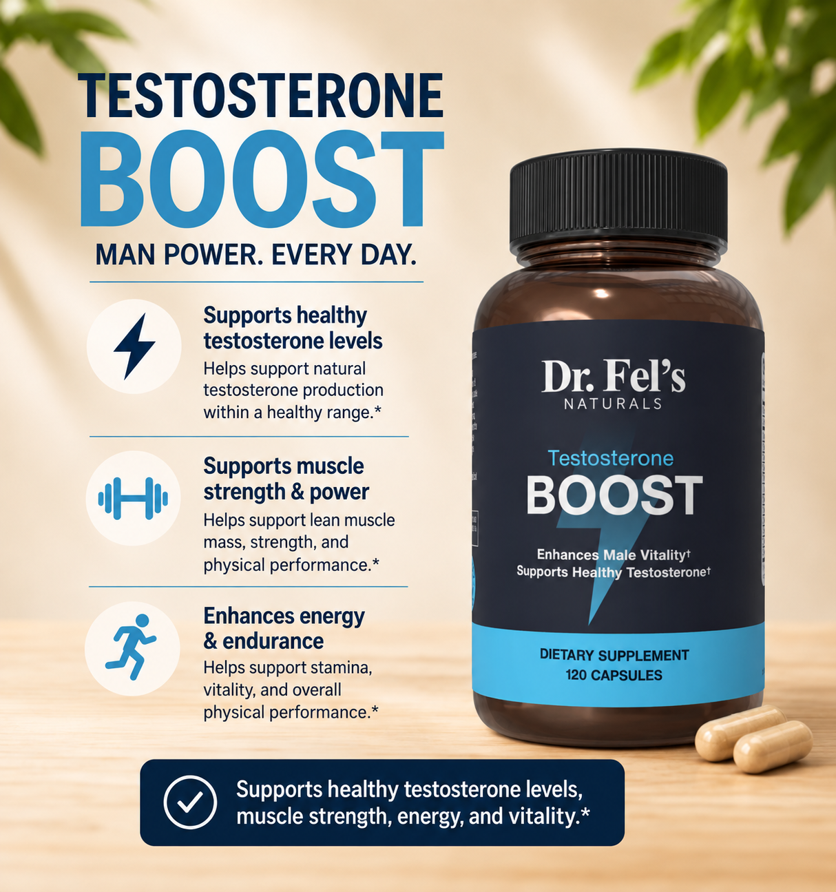 Vitamin D3 + K2 & Magnesium Bisglycinate & Omega 3 Max & CoQ10 & Testosterone Booster