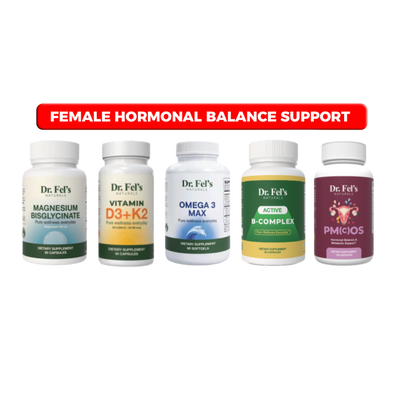 Magnesium Bisglycinate Vitamin D3K2 & Omega 3 & B Complex & PM(c)OS