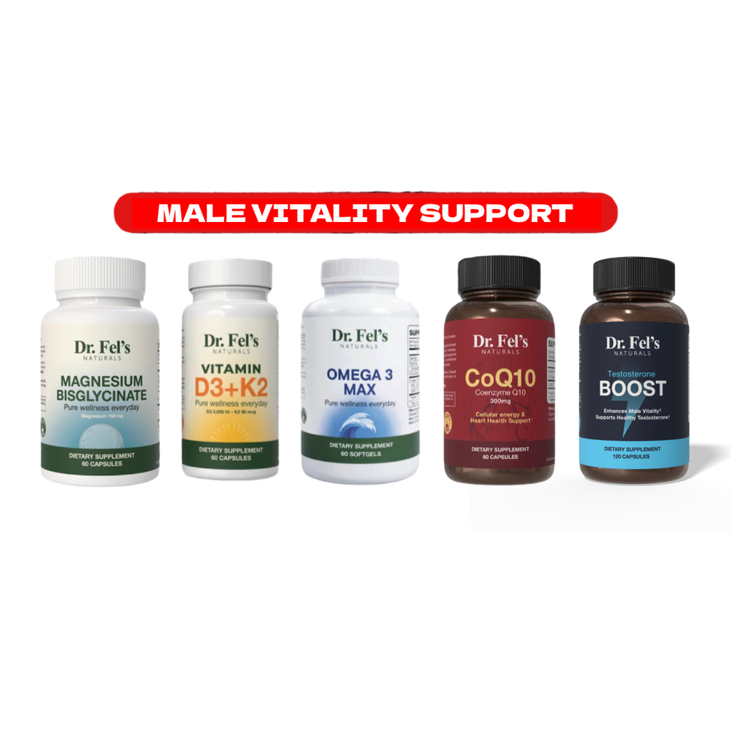Vitamin D3 + K2 & Magnesium Bisglycinate & Omega 3 Max & CoQ10 & Testosterone Booster